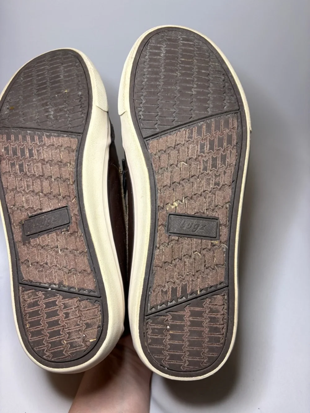 Lugz Men's Boomer Duck Toe & Brown‎ Canvas Sneakers Size 9.5